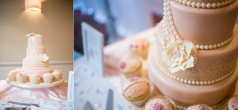 wedding  cake with cup cakes